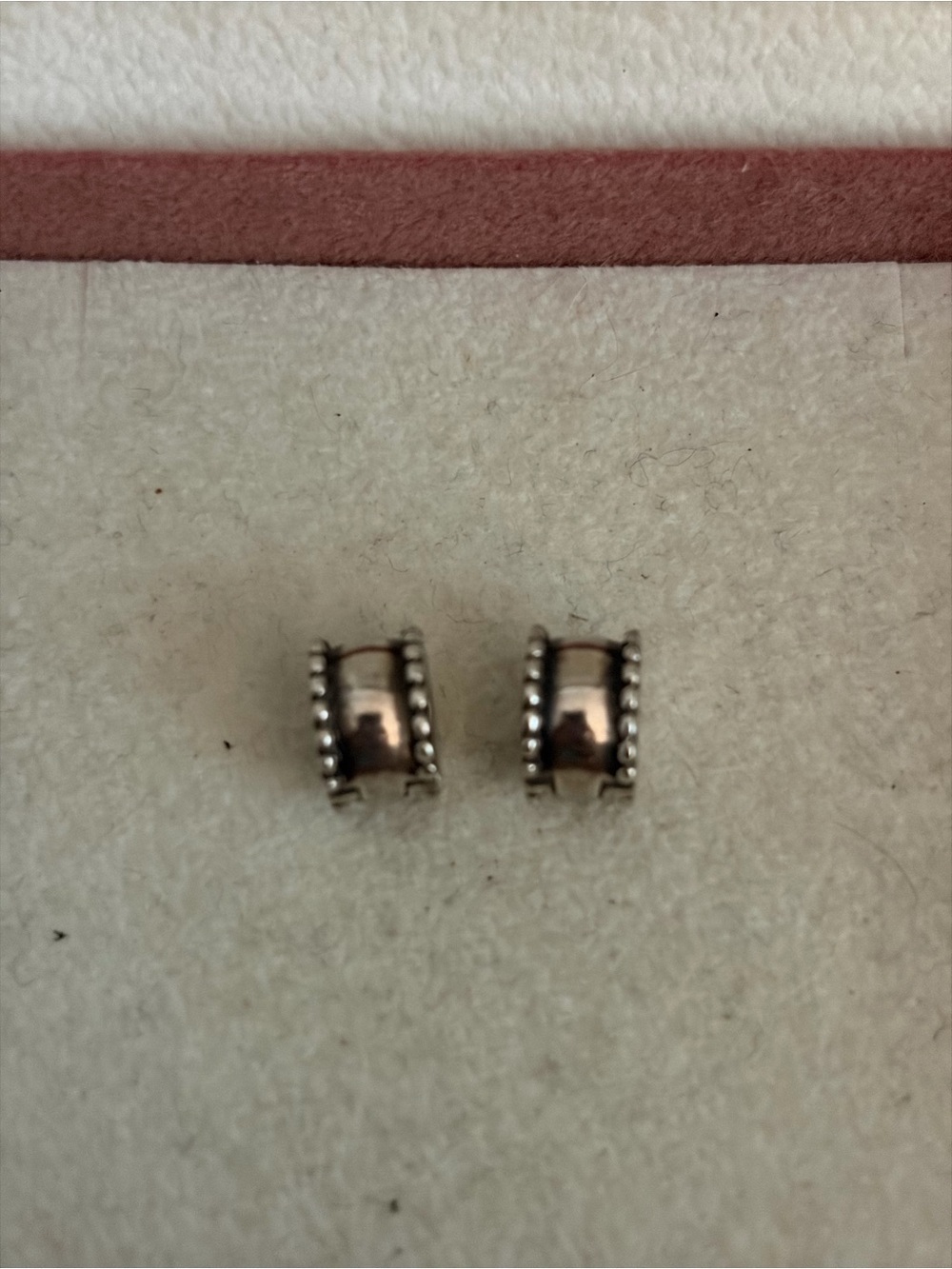 Pandora Sterling Silver 925 Clip Beaded Spacer Charms Matching Set of 2